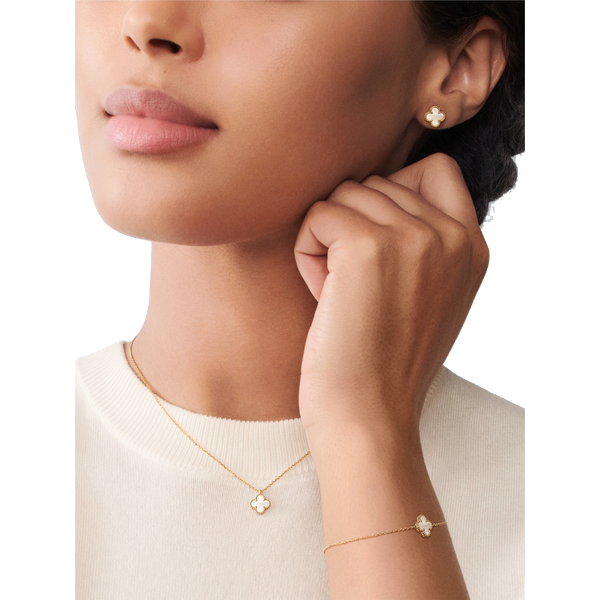 Sweet Alhambra bracelet 18K yellow gold, Mother-of-pearl