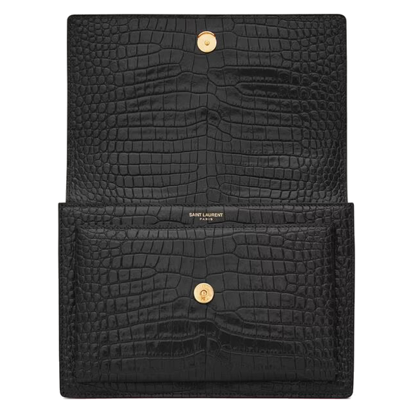 SUNSET MEDIUM IN CROCODILE-EMBOSSED LEATHER