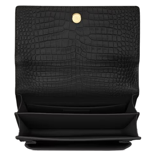 SUNSET MEDIUM IN CROCODILE-EMBOSSED LEATHER